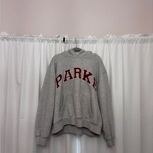 Parker Women's Gray Hoodie with Red Logo